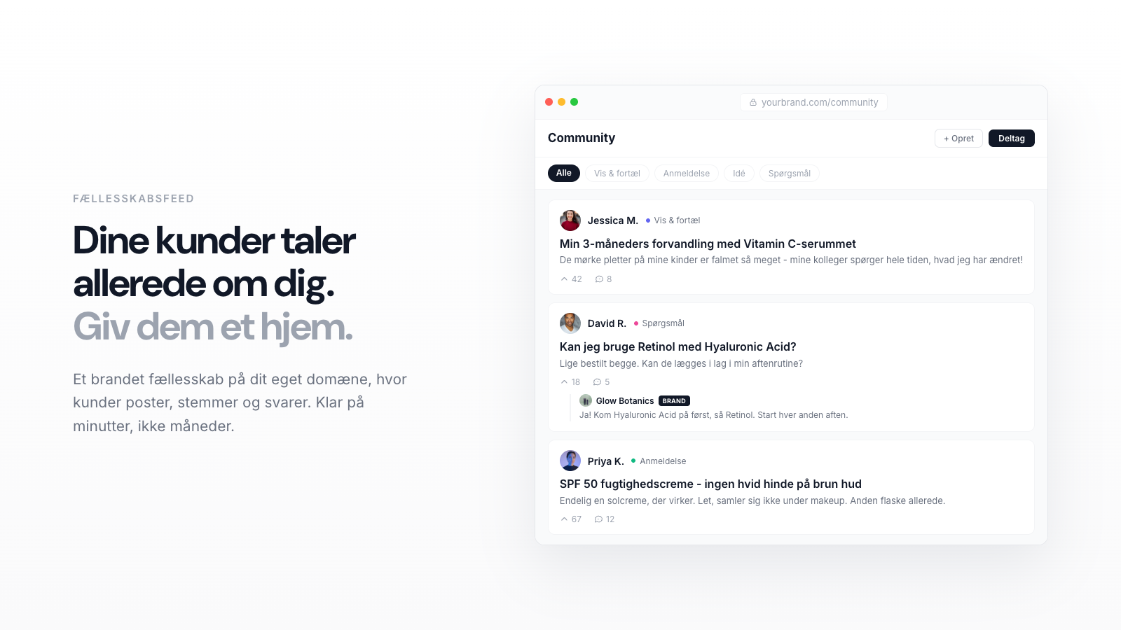 Your community feed, live inside your store