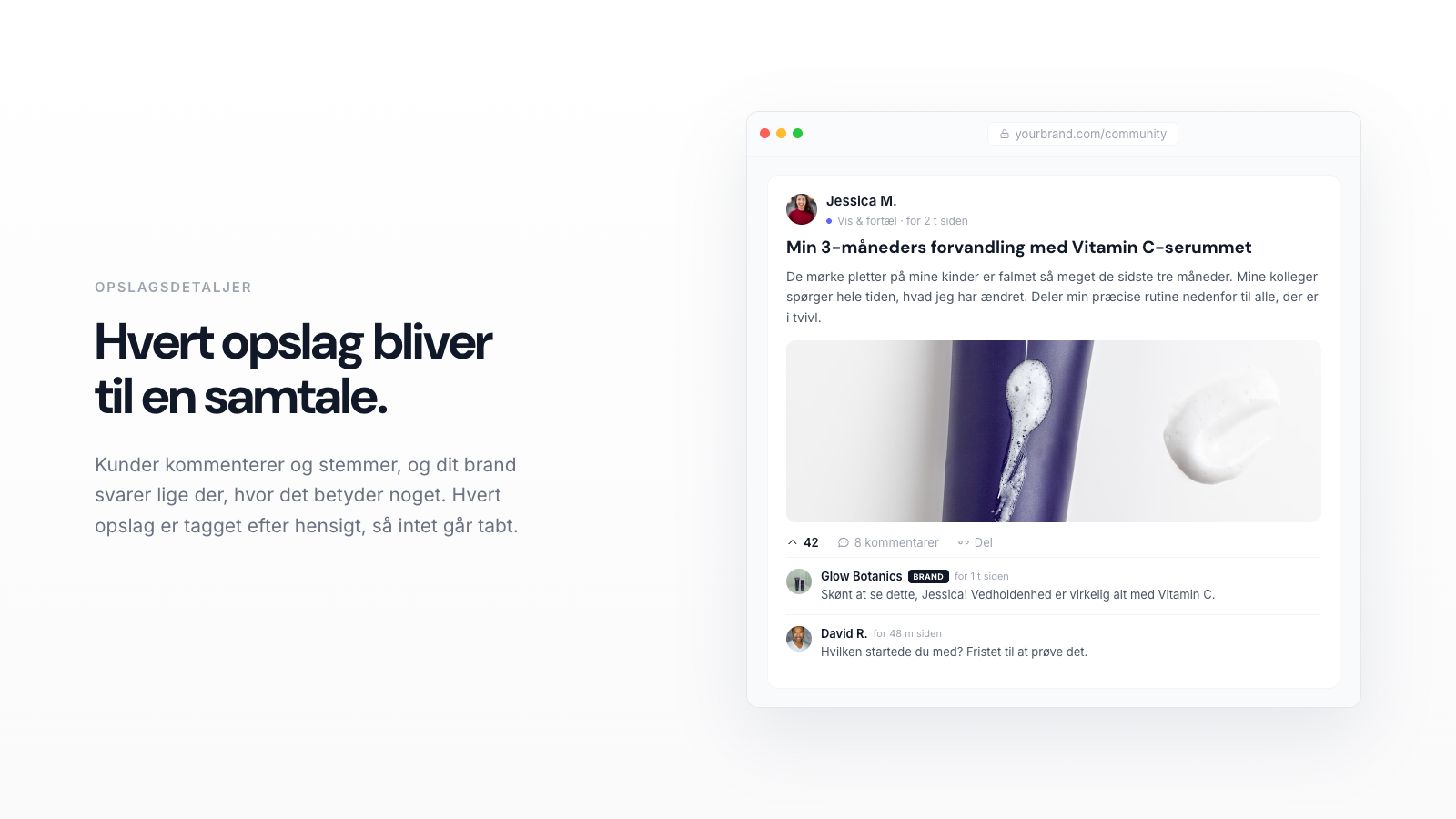 A community post with your brand reply
