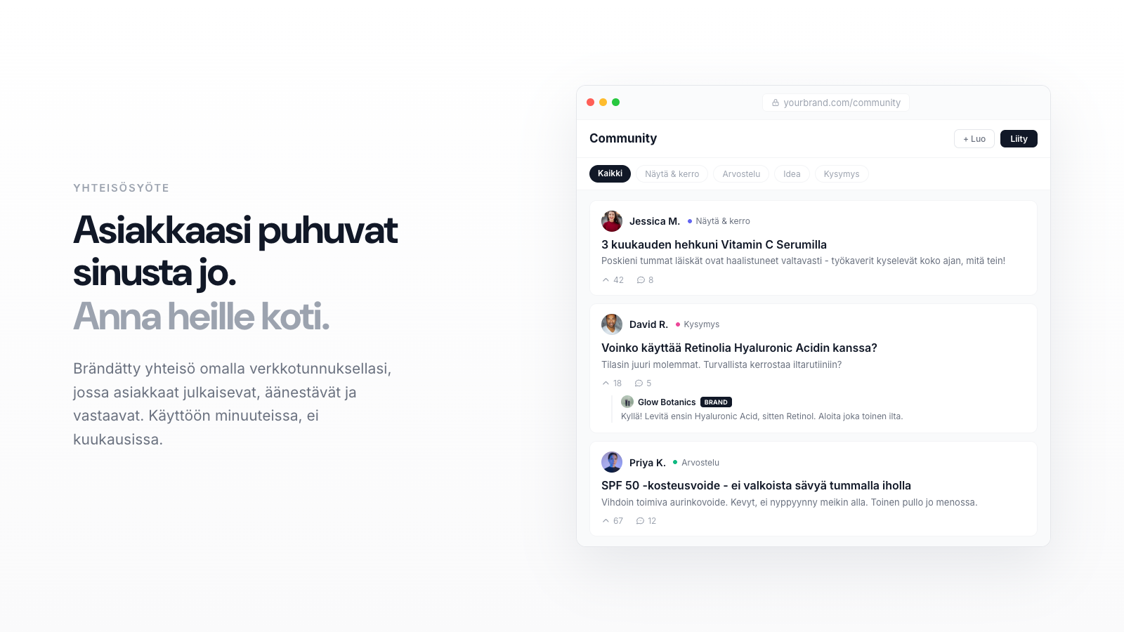 Your community feed, live inside your store