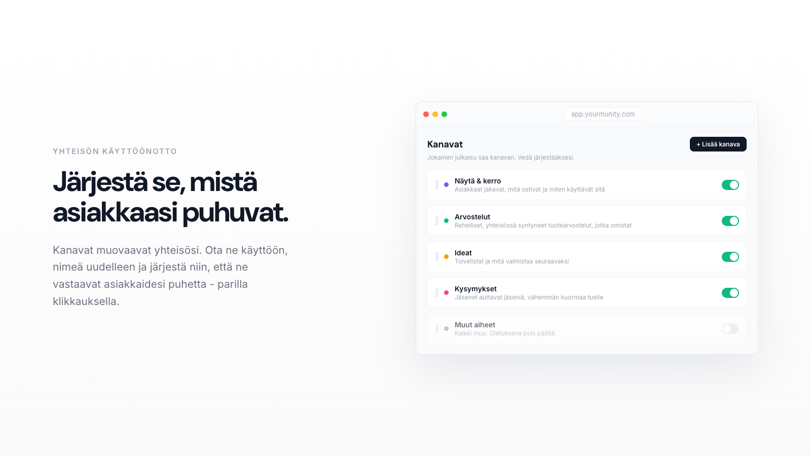Näin luot yhteisösi kanavat