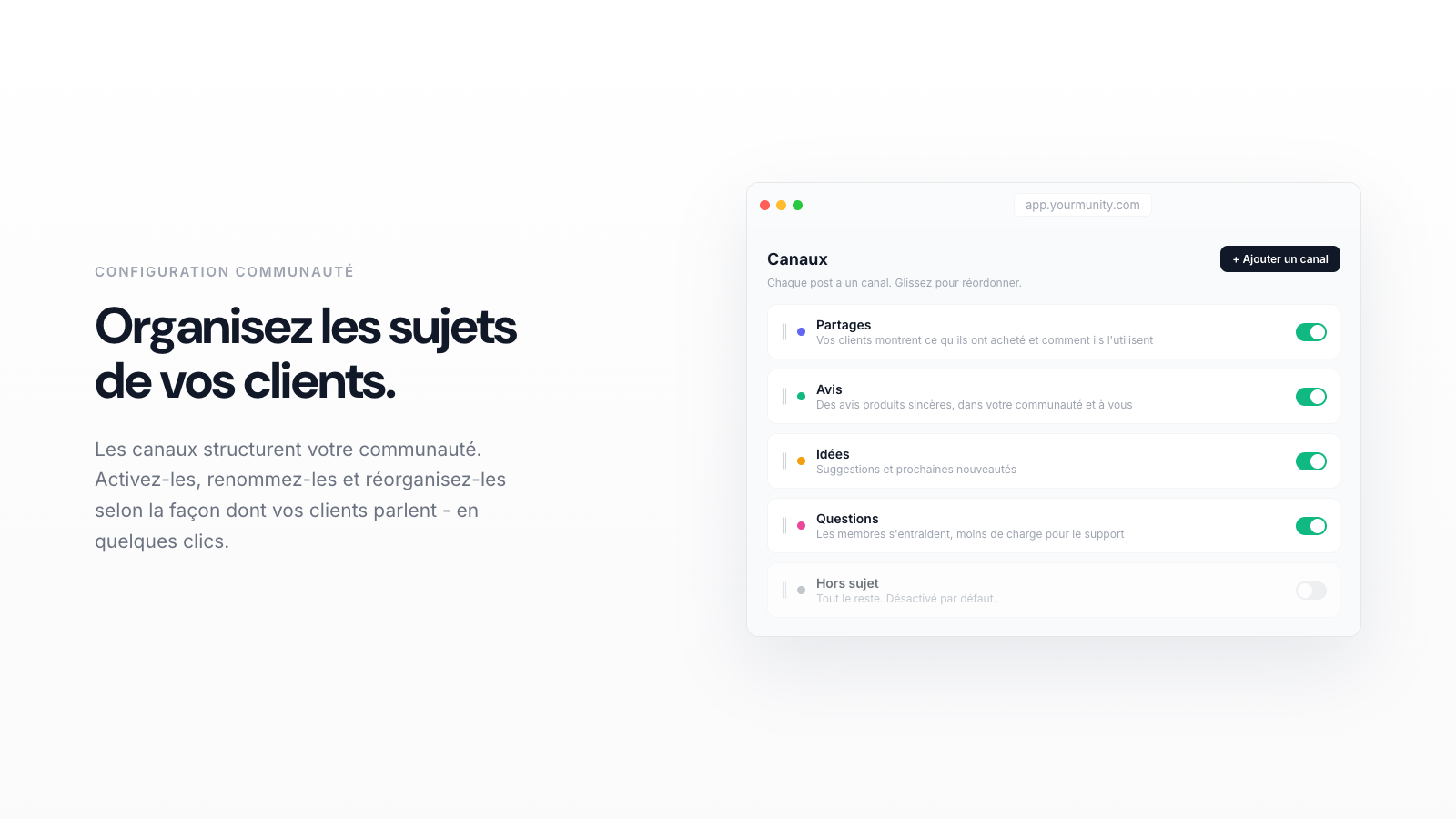 Comment configurer les canaux de votre communauté