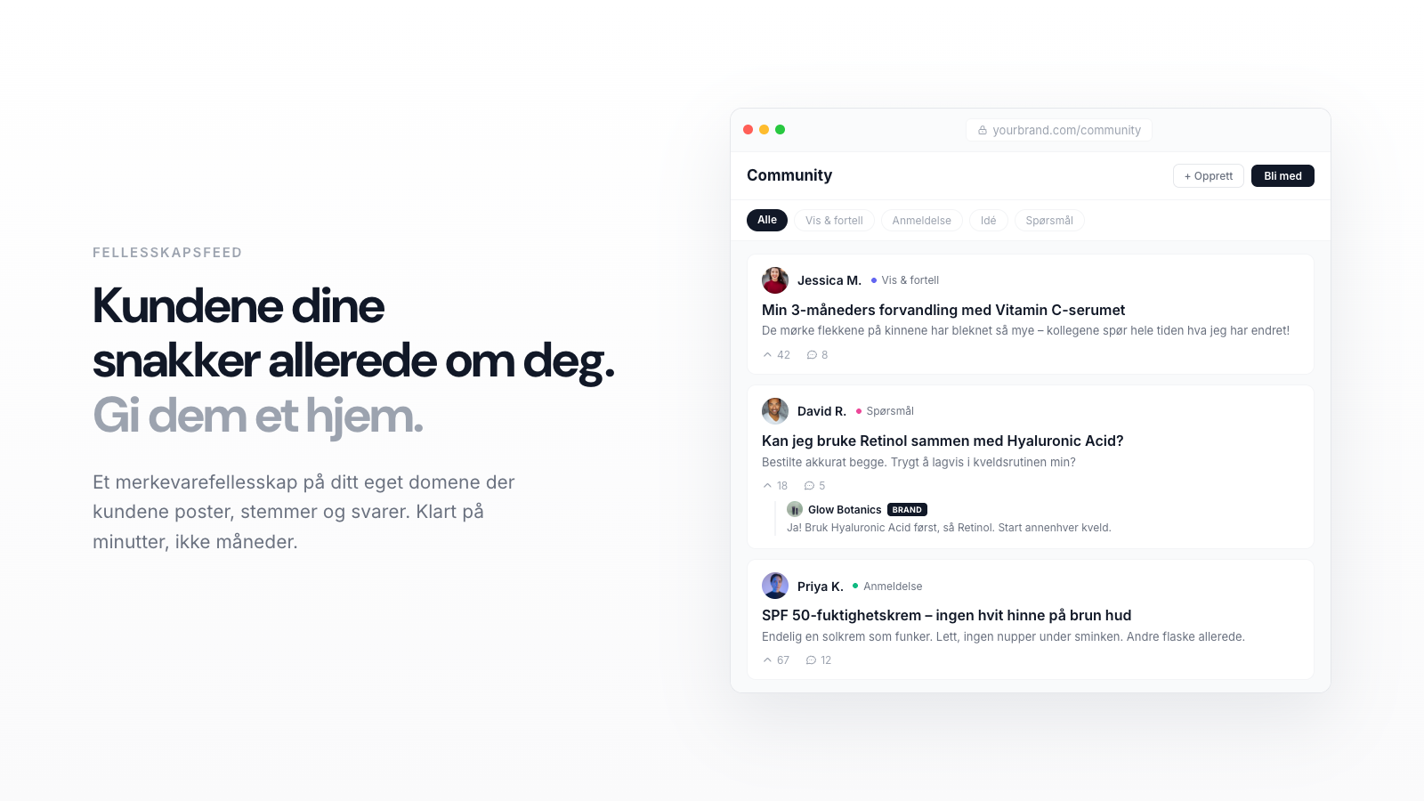 Your community feed, live inside your store