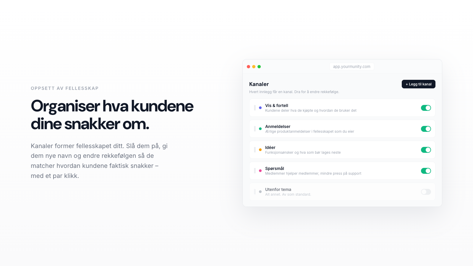 Slik setter du opp kanalene i community-en din