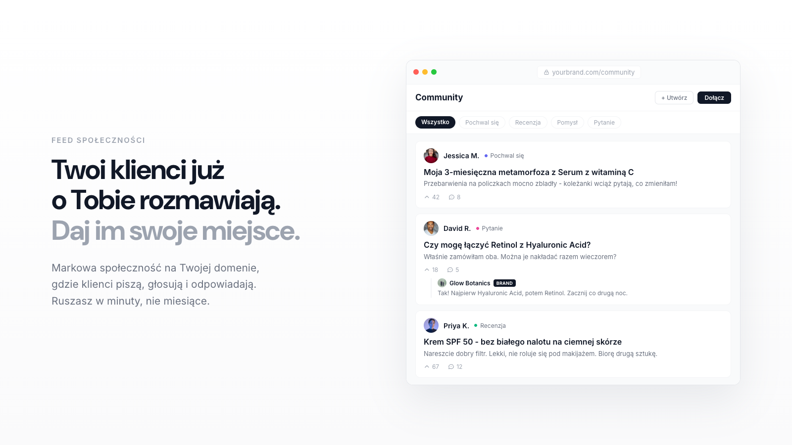 Your community feed, live inside your store