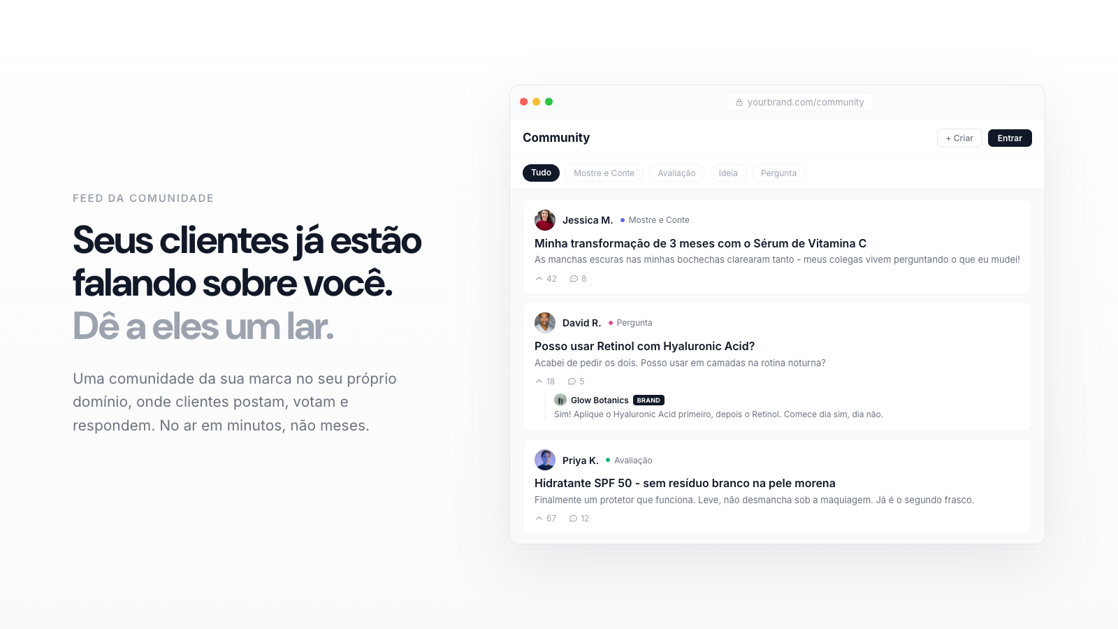 Your community feed, live inside your store