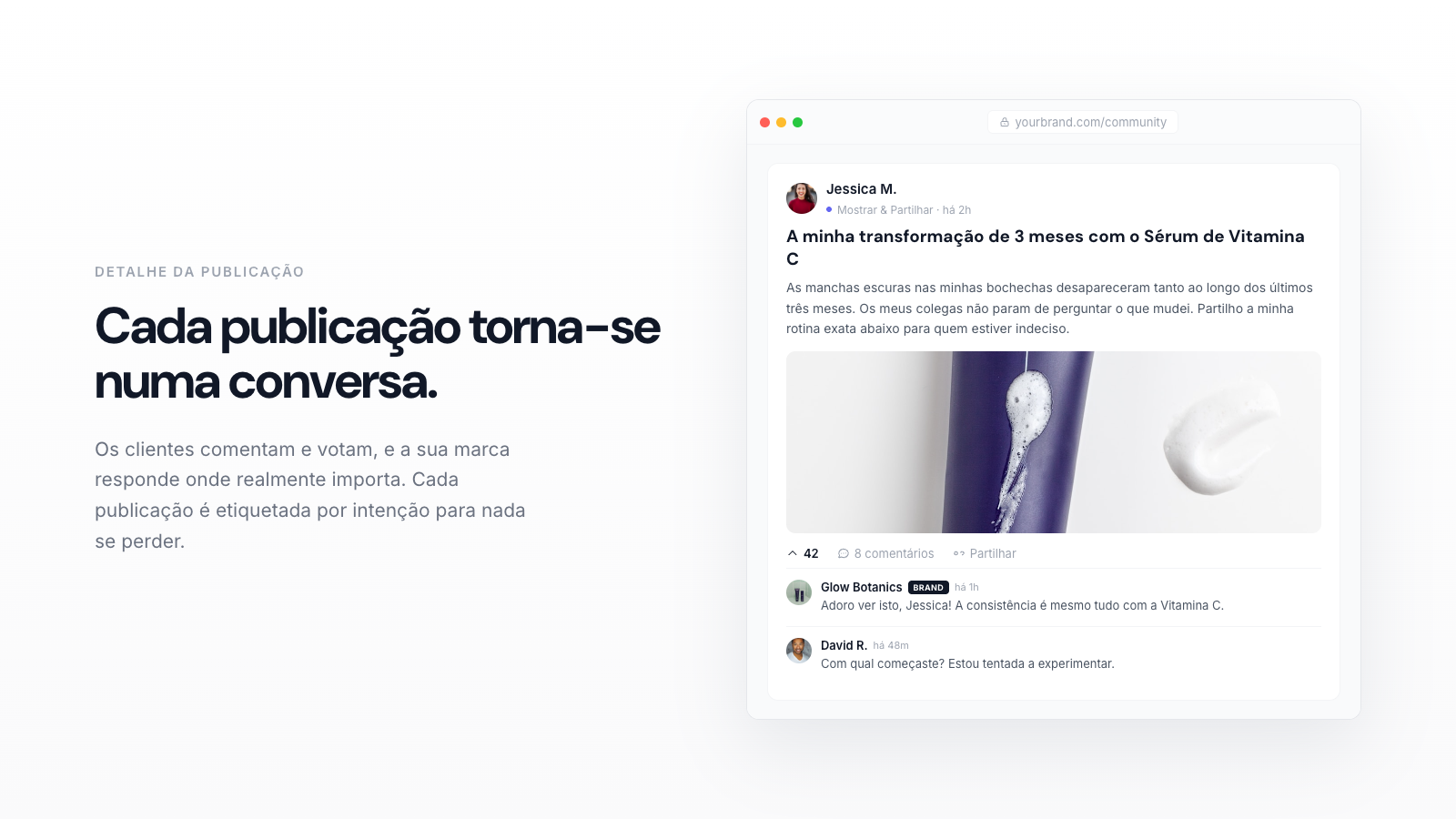 A community post with your brand reply