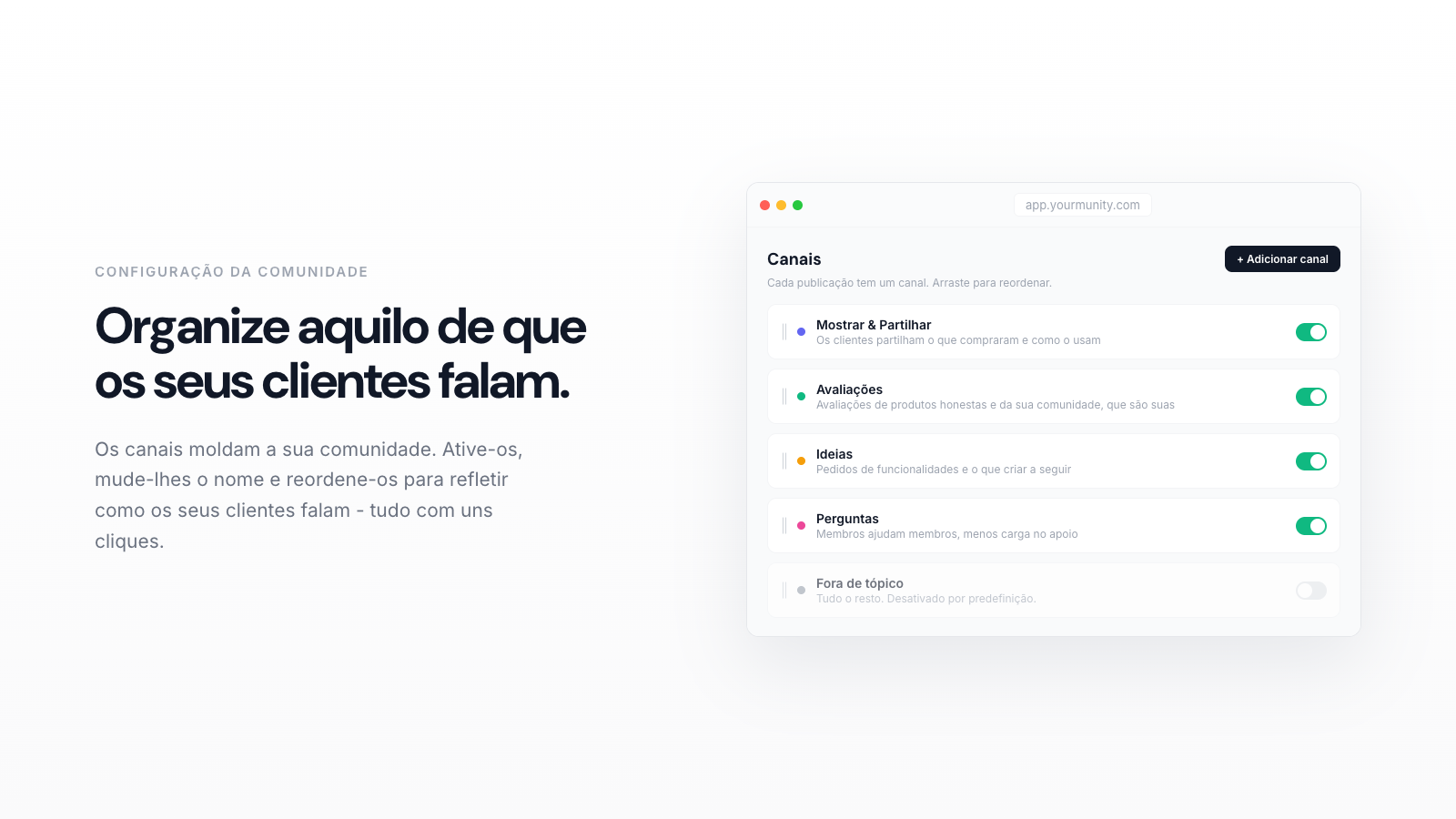 Como Configurar os Canais da Sua Comunidade