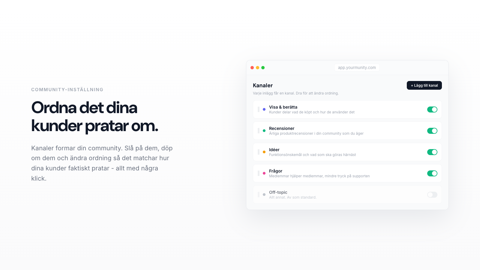 Så skapar du kanaler i din community